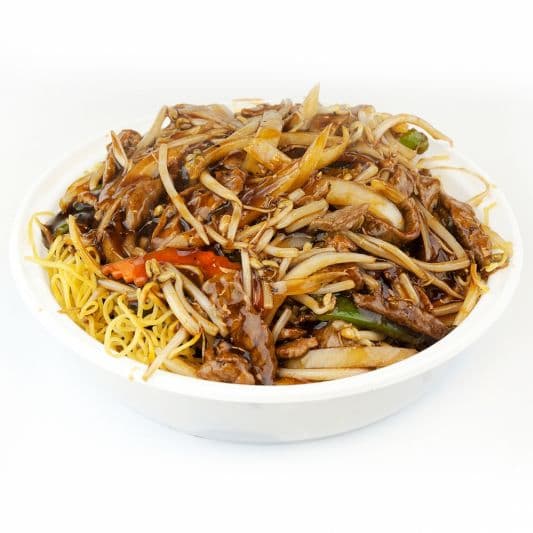 129. Beef Chow Mein in Black Bean Sauce