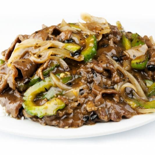 116. Sizzling Shredded Beef in Black Pepper Sauce